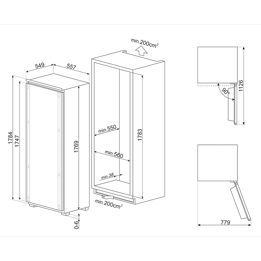 Ugradbeni hladnjak Smeg S9L174D1D