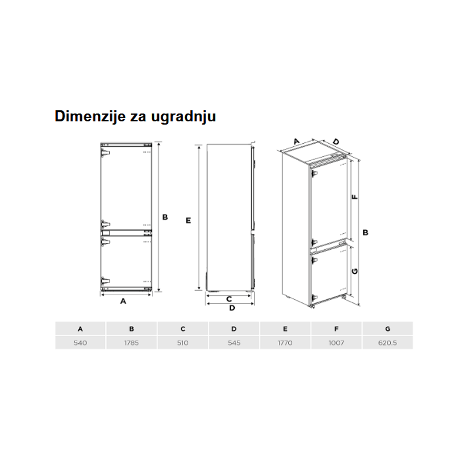 Ugradbeni hladnjak Vivax CFRB-248ENF