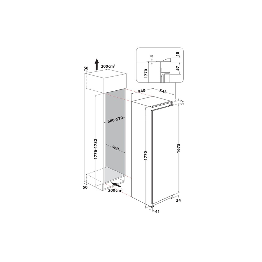Ugradbeni hladnjak Whirlpool WHSD18A013C1