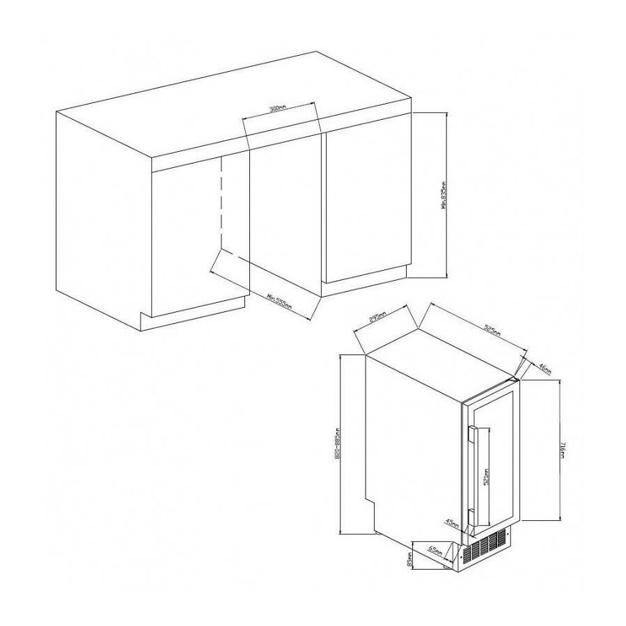Ugradbeni hladnjak za vino Avintage AVU22TX1 - 82cm