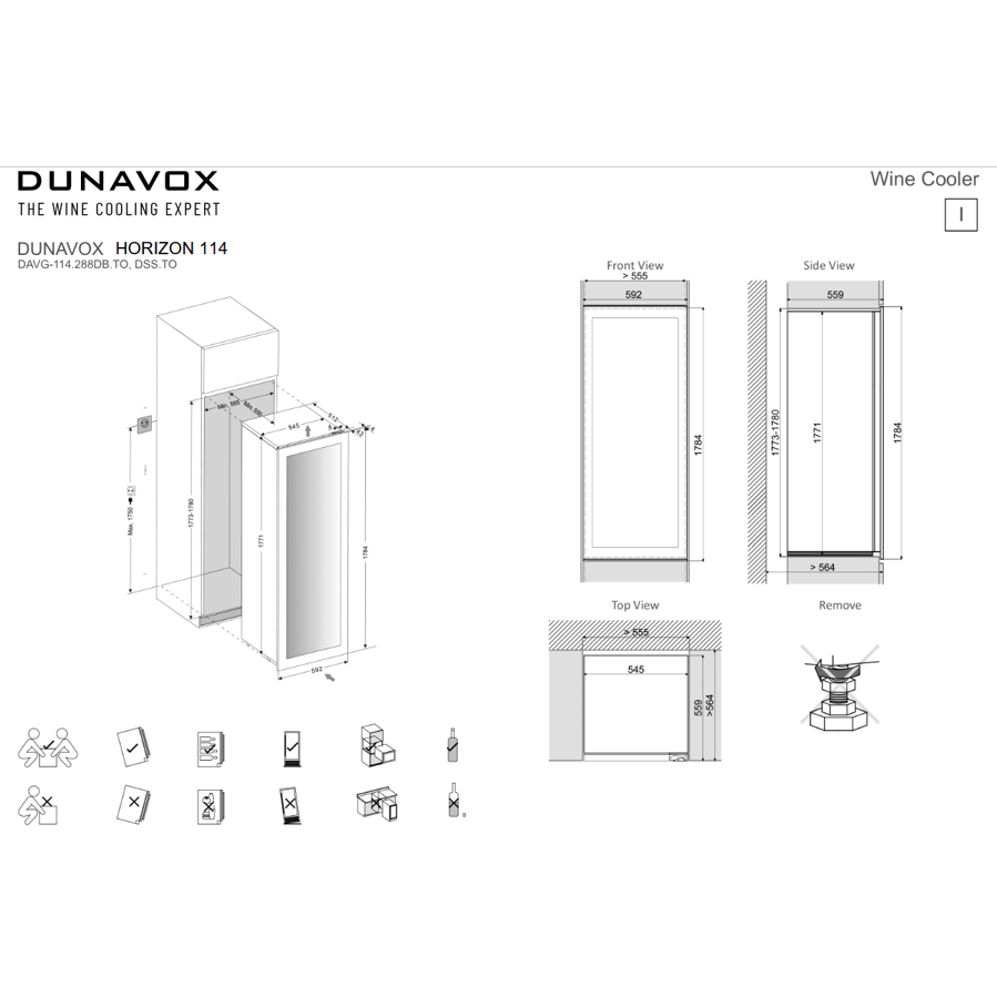 Ugradbeni hladnjak za vino Dunavox DAVG-114.288DB.TO