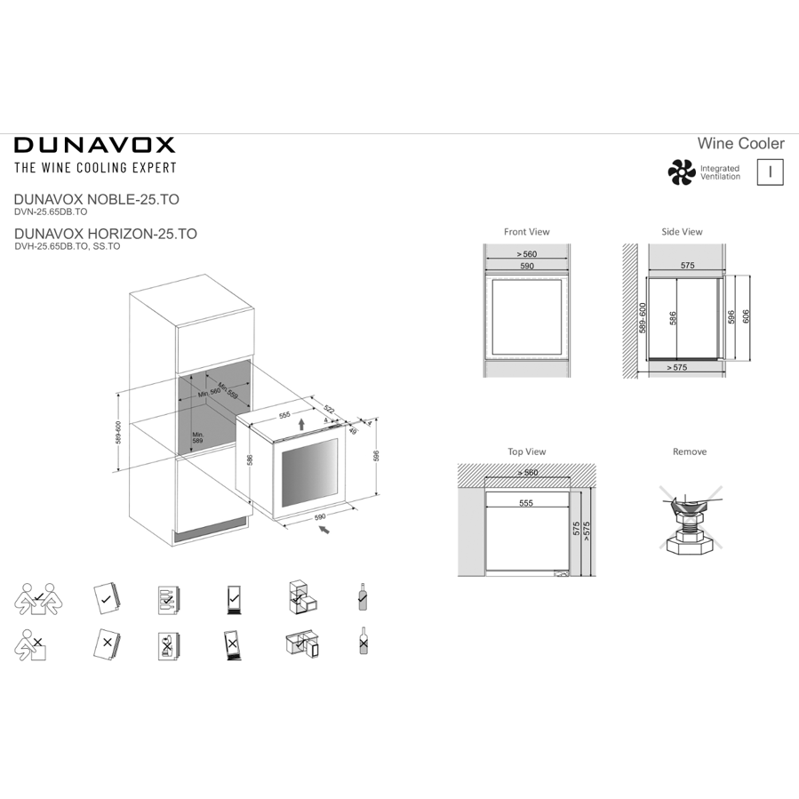 Ugradbeni hladnjak za vino Dunavox DVH-25.65DB.TO