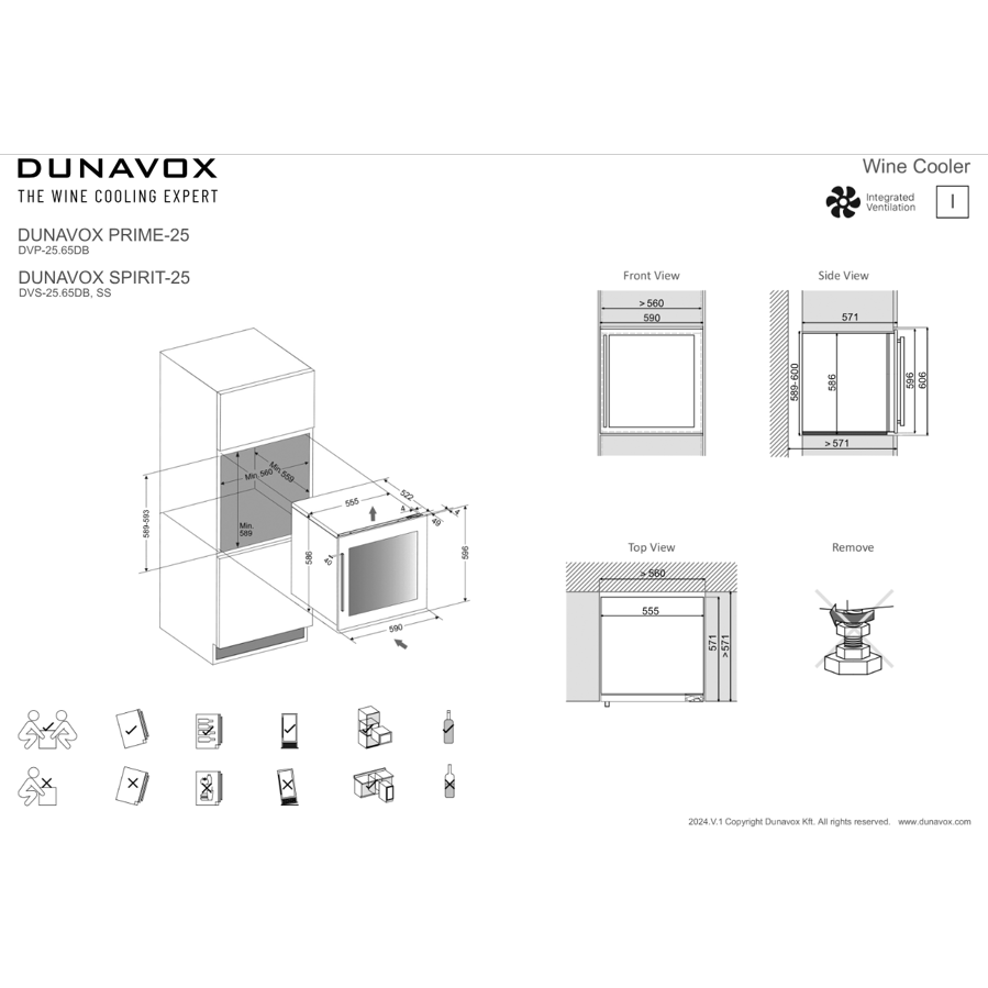 Ugradbeni hladnjak za vino Dunavox DVS-25.65DB