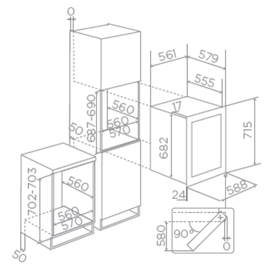 Ugradbeni hladnjak za vino Elica Veritas BI36BL PRF0191774