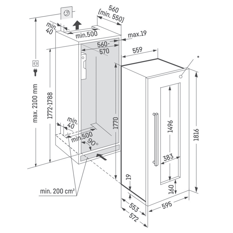 Ugradbeni hladnjak za vino Liebherr EWTdf3553 Vinidor