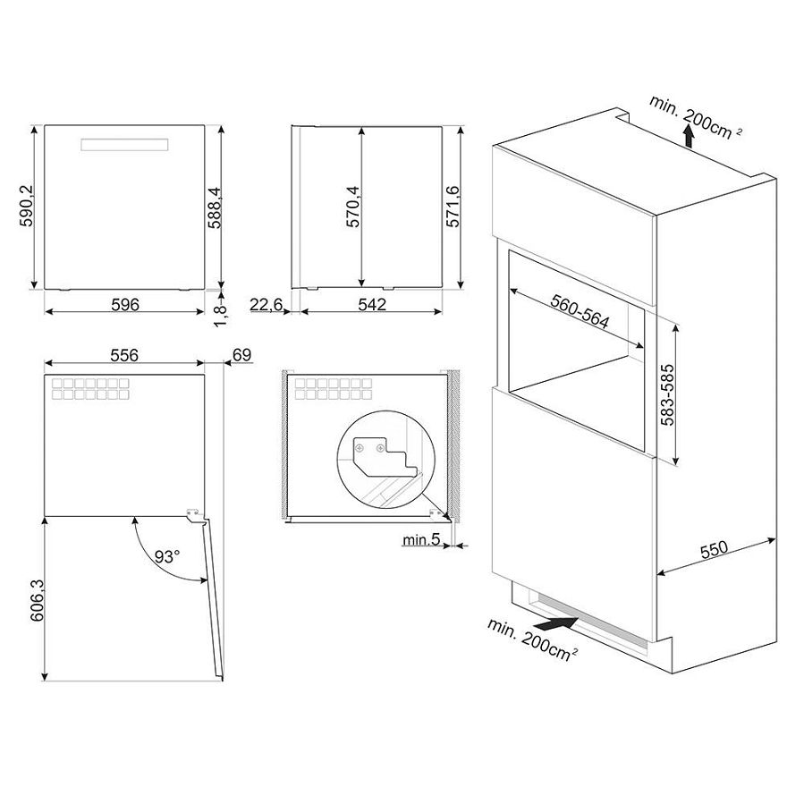 Ugradbeni hladnjak za vino Smeg CVI629NR3