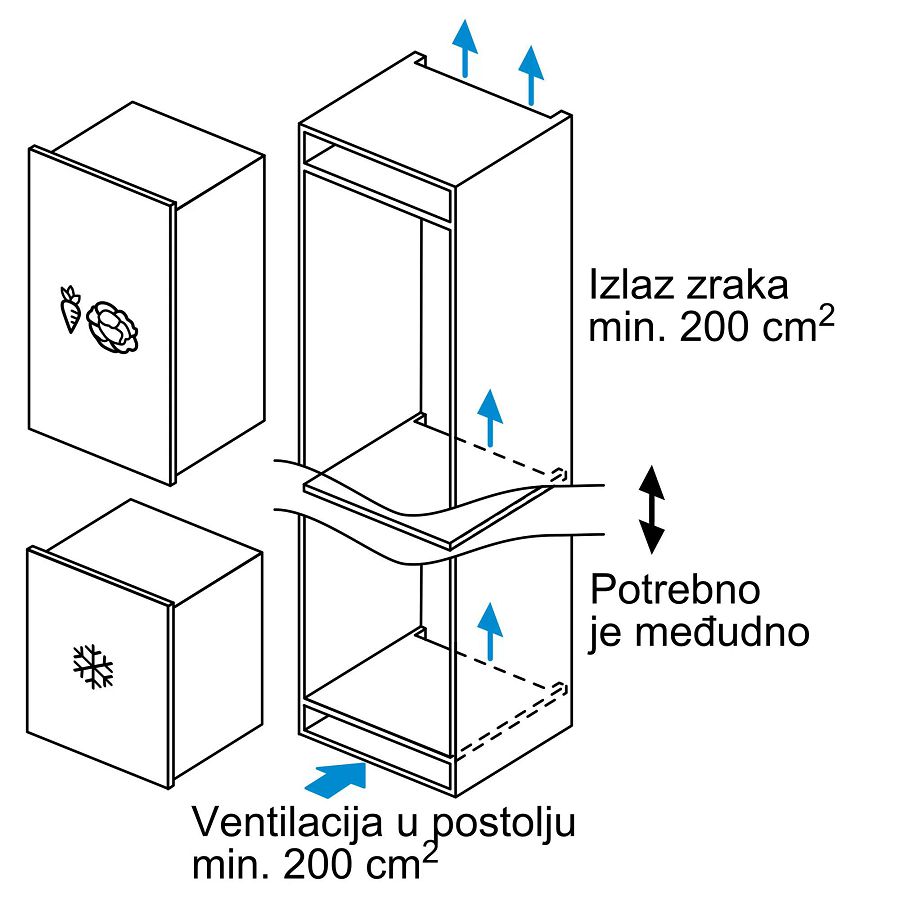 Ugradbeni zamrzivač Bosch GIV21AFE0