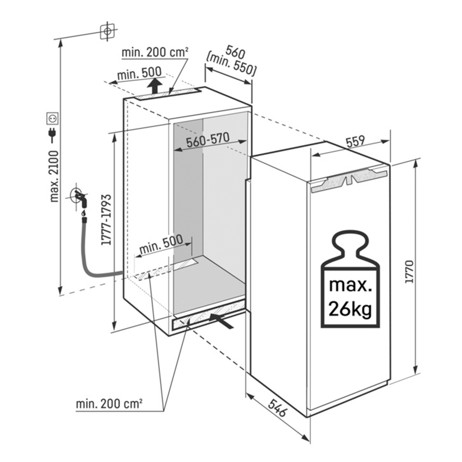 Ugradbeni zamrzivač Liebherr SIFNAd5188-617 PeakLine IceMaker