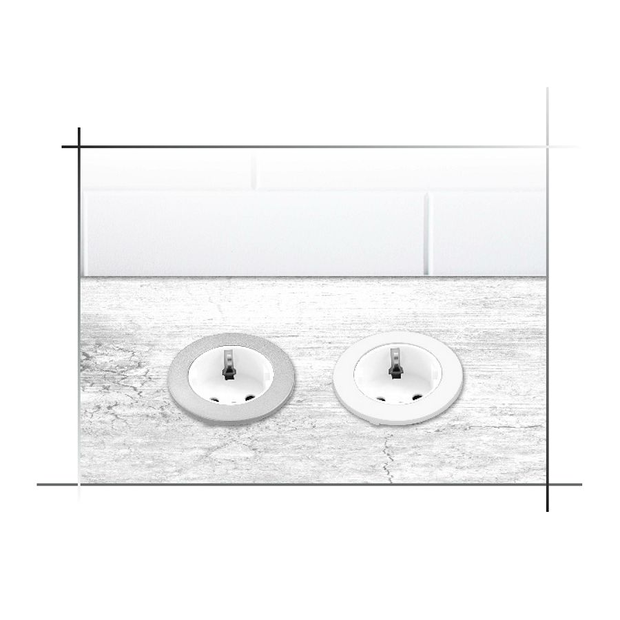 Utičnica Commel ugradbena 2m 3680W/16A 235-111 bijela/siva