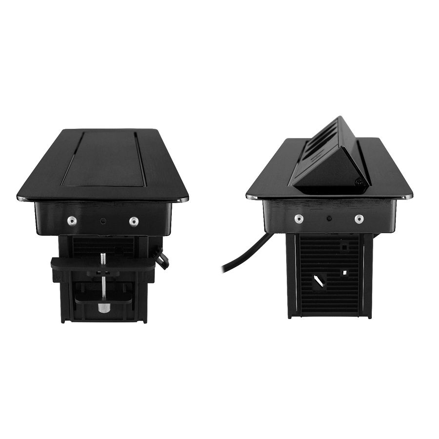 Utičnica Commel ugradbena PopUp 2m 3680W/16A 2xUSB A+C 5V/3,1A 235-102 crna