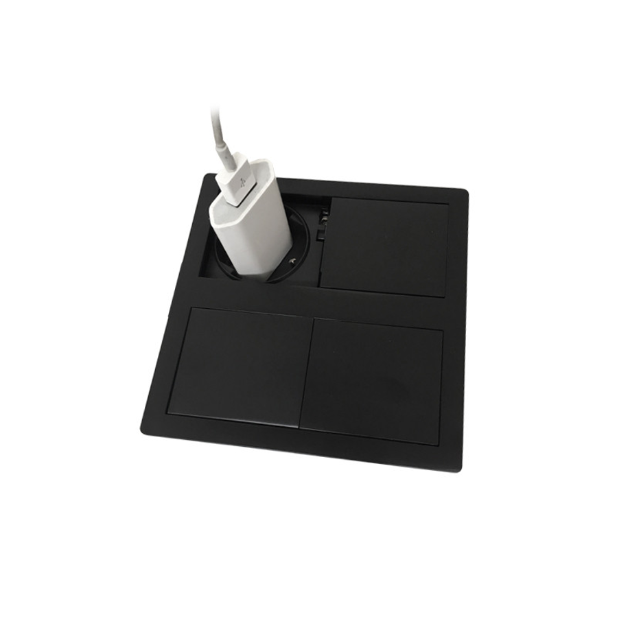 Utičnica ugradbena ASAplastici VersaHit MattBlack 2m 2xSchuko 08900000NR