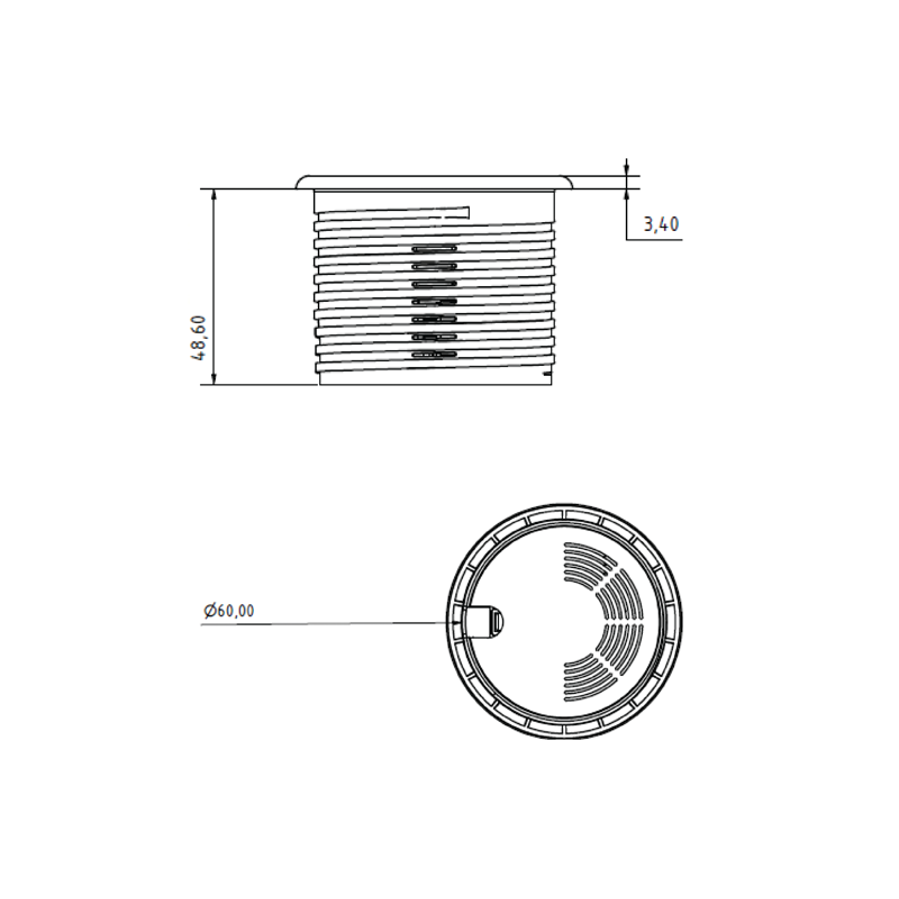 Utičnica ugradbena HPF Solo crna 1,8m 1xSchuko + USB-C 0144321152
