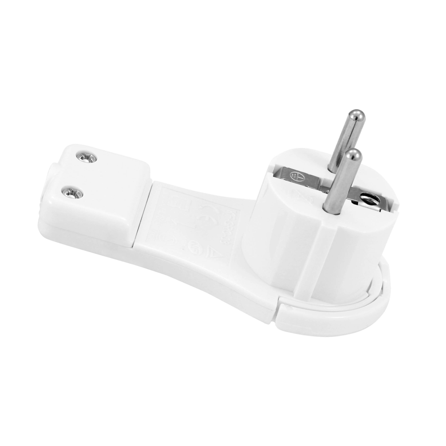 Utikač kutni Commel plosnati s uzemljenjem 16A~250V bijeli 290-501