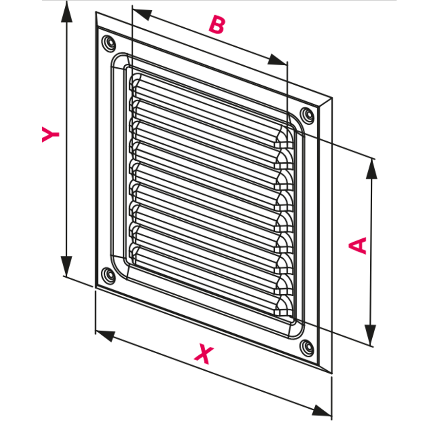 Ventilacijska rešetka Awenta MTA12B 125-295mm bijela