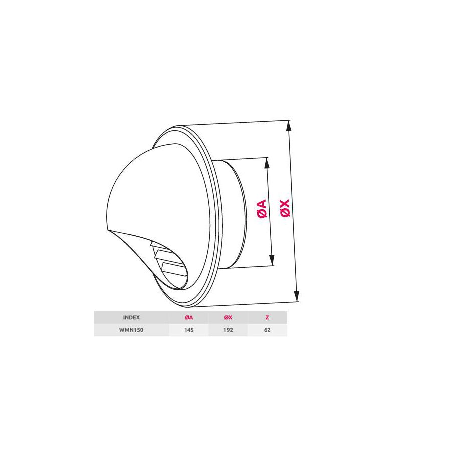Ventilacijska rešetka Awenta WMN150 inox