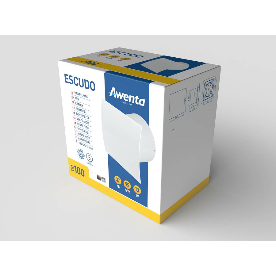 Ventilator Awenta WEB100H s odgodom gašenja i senzorom vlažnosti