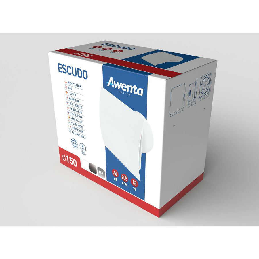 Ventilator Awenta WEB150H s odgodom gašenja i senzorom vlažnosti