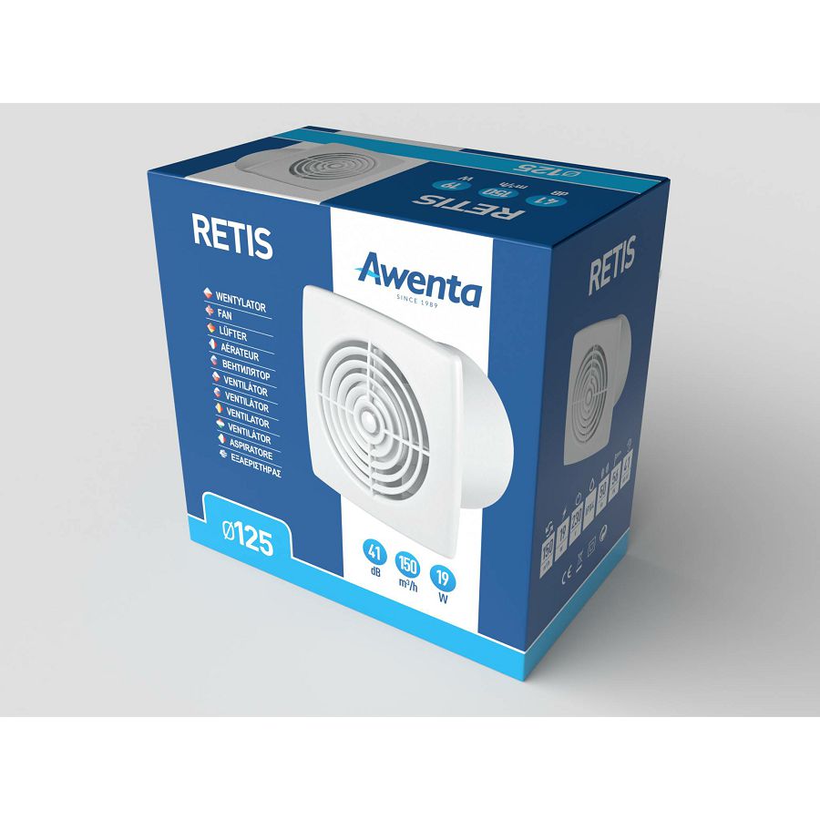 Ventilator Awenta WR125R s odgodom gašenja i senzorom pokreta