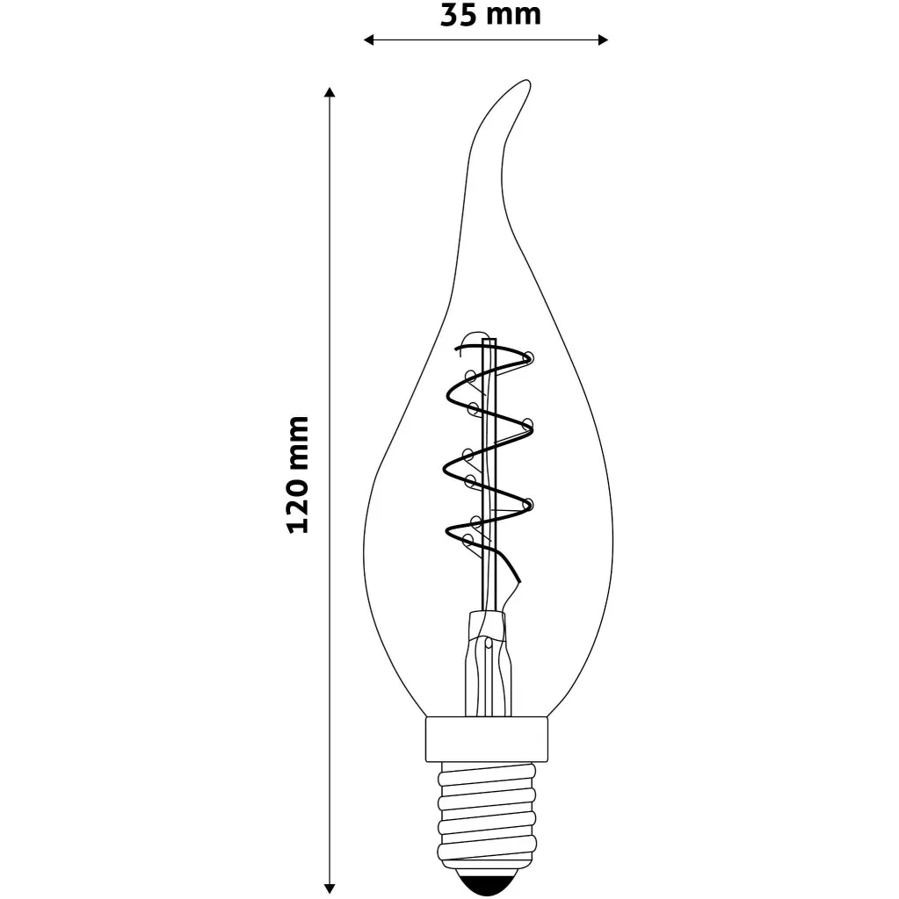 Žarulja LED Avide Candle E14 3W 2700K 240lm ABLSFCFL14EW-3W