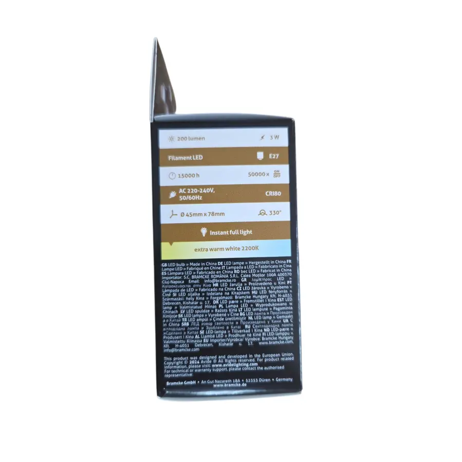 Žarulja LED Avide CRI80 E27 3W 2200K 200lm ABLSFMG27EW-3W