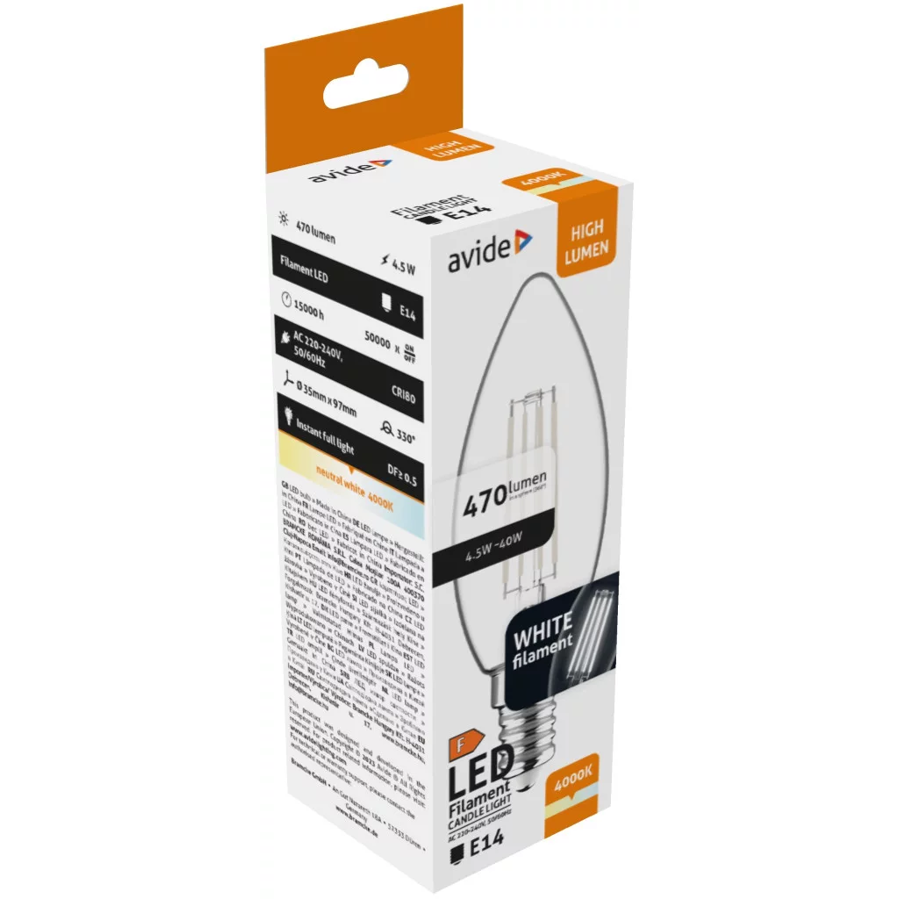 Žarulja LED Avide E14 4.5W 4000K 470lm AWLFC14NW-4.5W