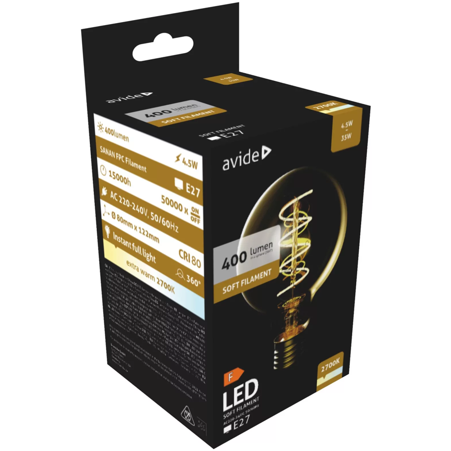 Žarulja LED Avide G80 E27 4.5W 2700K 400lm ABLSFG80EW-4.5W