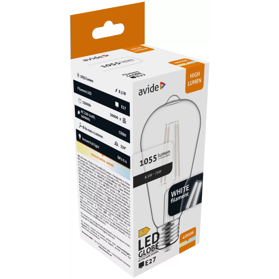 Žarulja LED Avide ST64 E27 8.5W 4000K 1055lm AWLFST64NW-8.5W