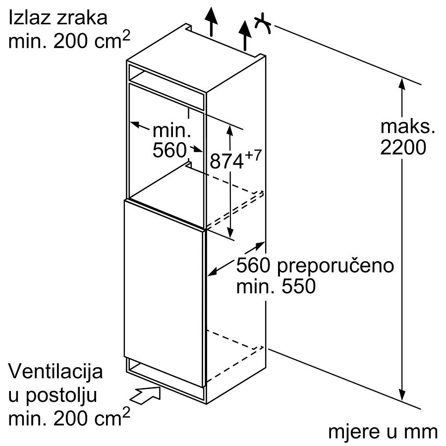 Ugradbeni hladnjak Bosch KIL22VFE0